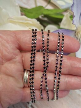 Dark amethyst colour rhinestone cup chain 2mm 25cm length