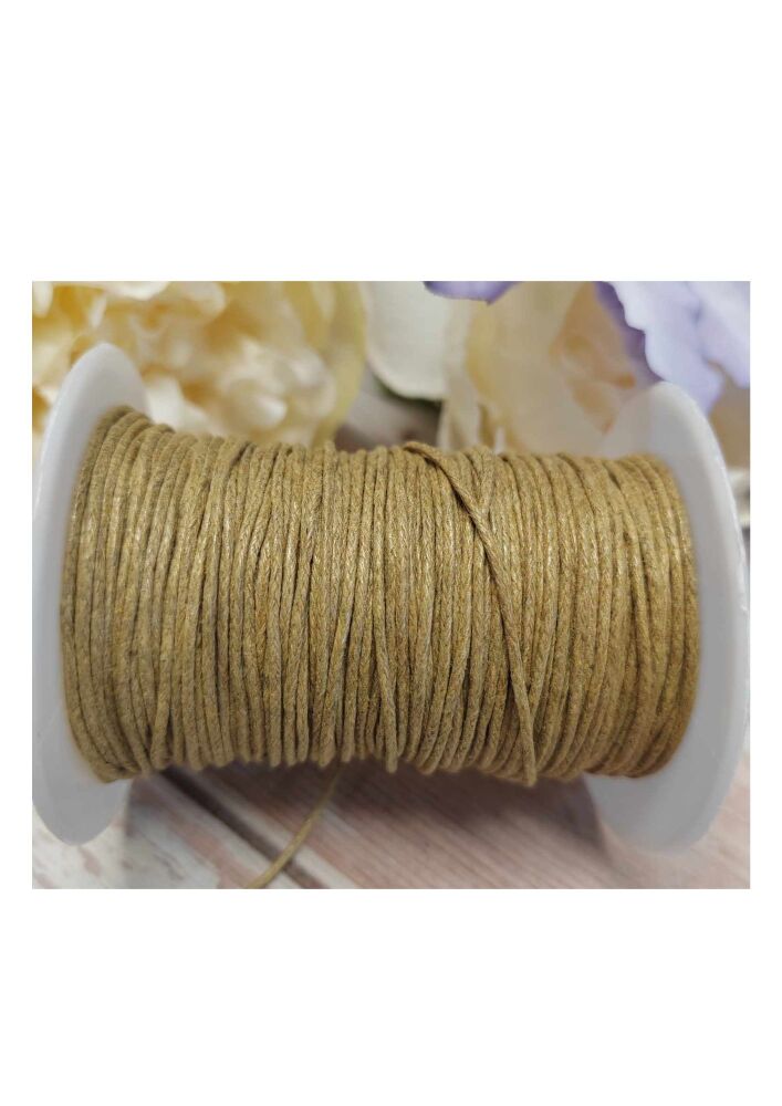 3 Metres Waxed cotton thread Ochre colour