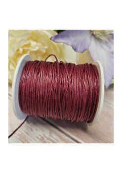 3 Metres Waxed cotton thread Burgundy colour  1mm thick