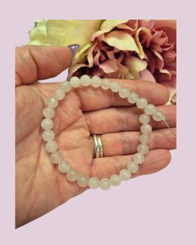 7.5 inch strand 6mm frosted rose quartz.