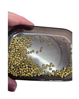 Pack of 200 metalised acrylic spacer beads (gold colour)