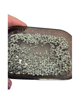 Pack of 200 metalised acrylic spacer beads (silver colour)