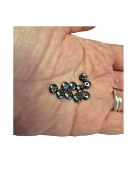 Pack of 10 Hematite flat round beads 6x2mm