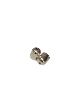 Pack of 2 End caps silver colour 7mm diameter