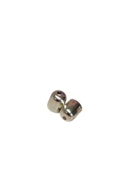 Pack of 2 End caps silver colour 8mm diameter