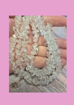 7.5 inch approx strand clear quartz gemstone chips