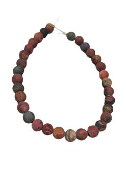 7 inch strand 6mm frosted natural Picasso Jasper