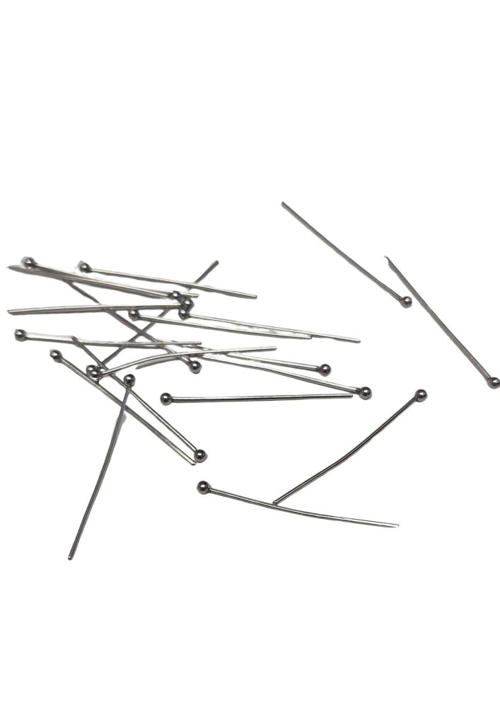 <!003-->20 short stainless steel Ball Headpins