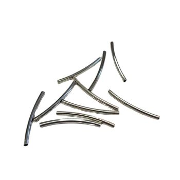 Pack of 10 hollow tube beads 25mm