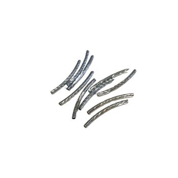 Pack of 10 hollow etched tube beads 25mm