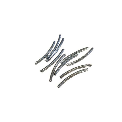 Pack of 10 hollow etched tube beads 25mm
