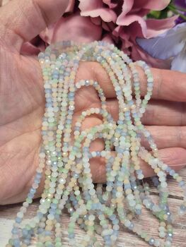 1 x 18 inch strand mixed pastel crystal rondelles 2.5x3mm