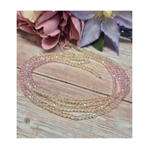 1 x 14 inch strand rainbow 4mm faceted crystals