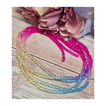 1 x 13.5 inch strand rainbow 4mm faceted crystals