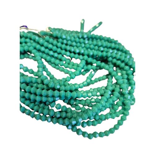Jade Green opaque 4mm bicones 13.5 inch strand