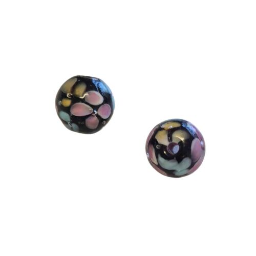 Pack of 2 Glass lampwork focal beads 12mm