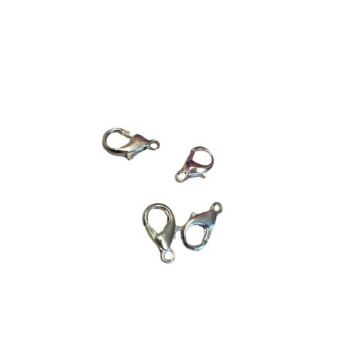 <!004-->Pack of 4 x 14mm silver coloured lobster clasps