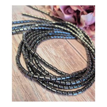 Hematite drum beads 5x4mm - 15.5 inch strand