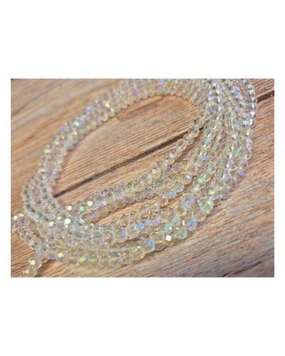 1 x 16 inch strand rainbow ab crystal rondelles 3x4mm