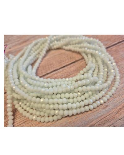 1 x 16 inch strand Pearlised off white crystal rondelles 3x4mm