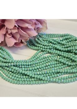 FLASH SALE Electroplated turquoise green crystal rondelles