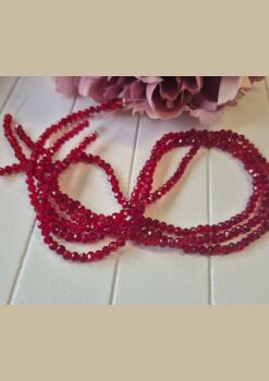 FLASH SALE Mixed red crystal rondelles 3x4mm