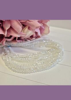 FLASH SALE 3x4mm ice white crystal rondelles.