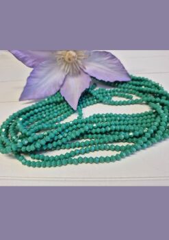 FLASH SALE 13 inch strand velvet turquoise green 4mm bicones.