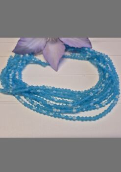 FLASH SALE 13.5 inch strand turquoise blue frost 4mm bicones.