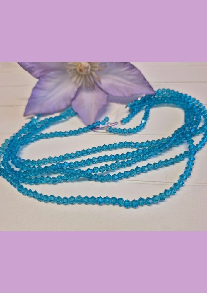 FLASH SALE 12.5 inch strand Carribean crystal 4mm bicones.