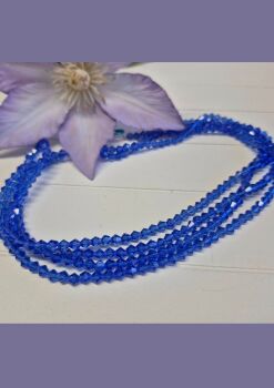 FLASH SALE 13.5 inch strand blue radience 4mm bicones