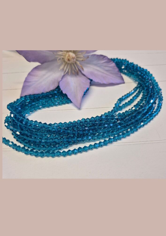 FLASH SALE 13.5 inch strand twilight tide 4mm bicones