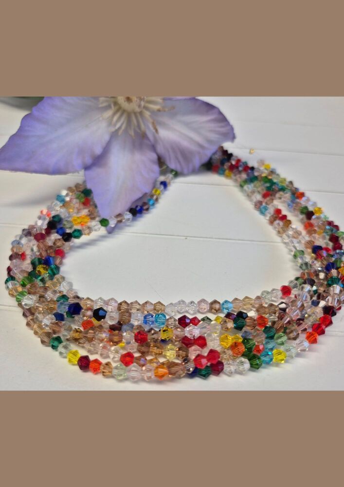 FLASH SALE 13 inch strand rainbow rush 4mm bicones