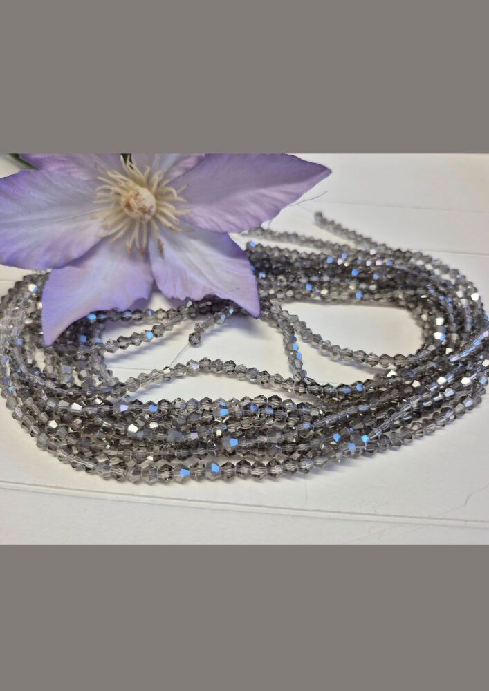 FLASH SALE 12.5 inch strand Slate whisper 4mm bicones.
