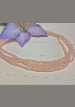 FLASH SALE 13.5 inch strand Opaque pink with frosted ab coat 4mm bicones