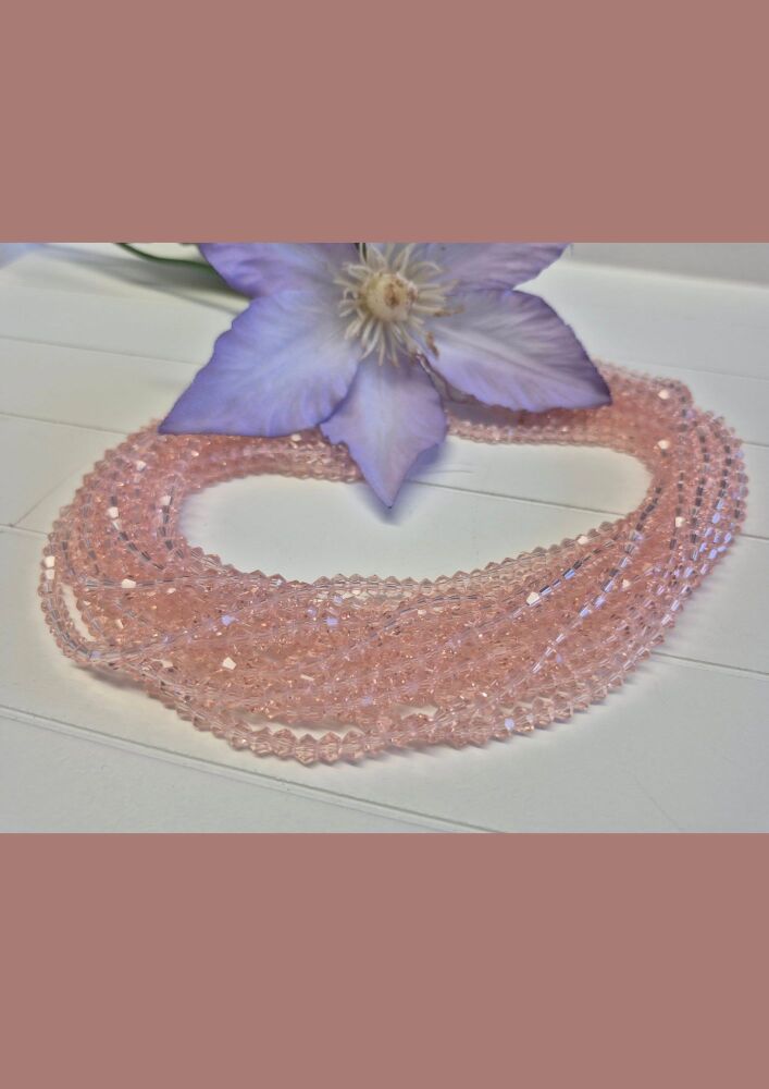 FLASH SALE 12.5 inch strand pink 4mm bicones.