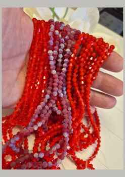 Bicone Red Bead Bundle – 3 Strands