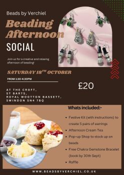 Beads by Verchiel Social meetup Saturday 18th October 1.30pm til 4.30pm