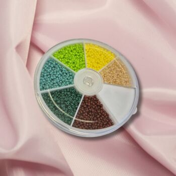 Swivel Container with Czech Size 10 Seed Beads – 5g Each Colour