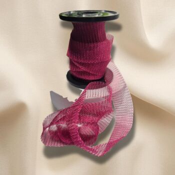 1m 15mm Wire Mesh Ribbon &ndash; Tube Knitted Craft Wire &ndash;Bright Violet