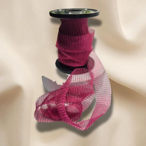 1m 15mm Wire Mesh Ribbon – Tube Knitted Craft Wire –Bright Violet