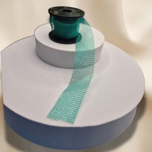 1m 15mm Wire Mesh Ribbon – Tube Knitted Craft Wire –Supa Green