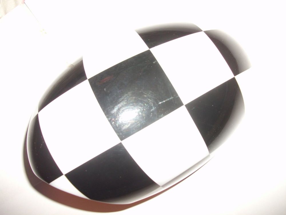 MINI Genuine Exterior Wing Mirror Cover Checkered Black/White Left 51160415