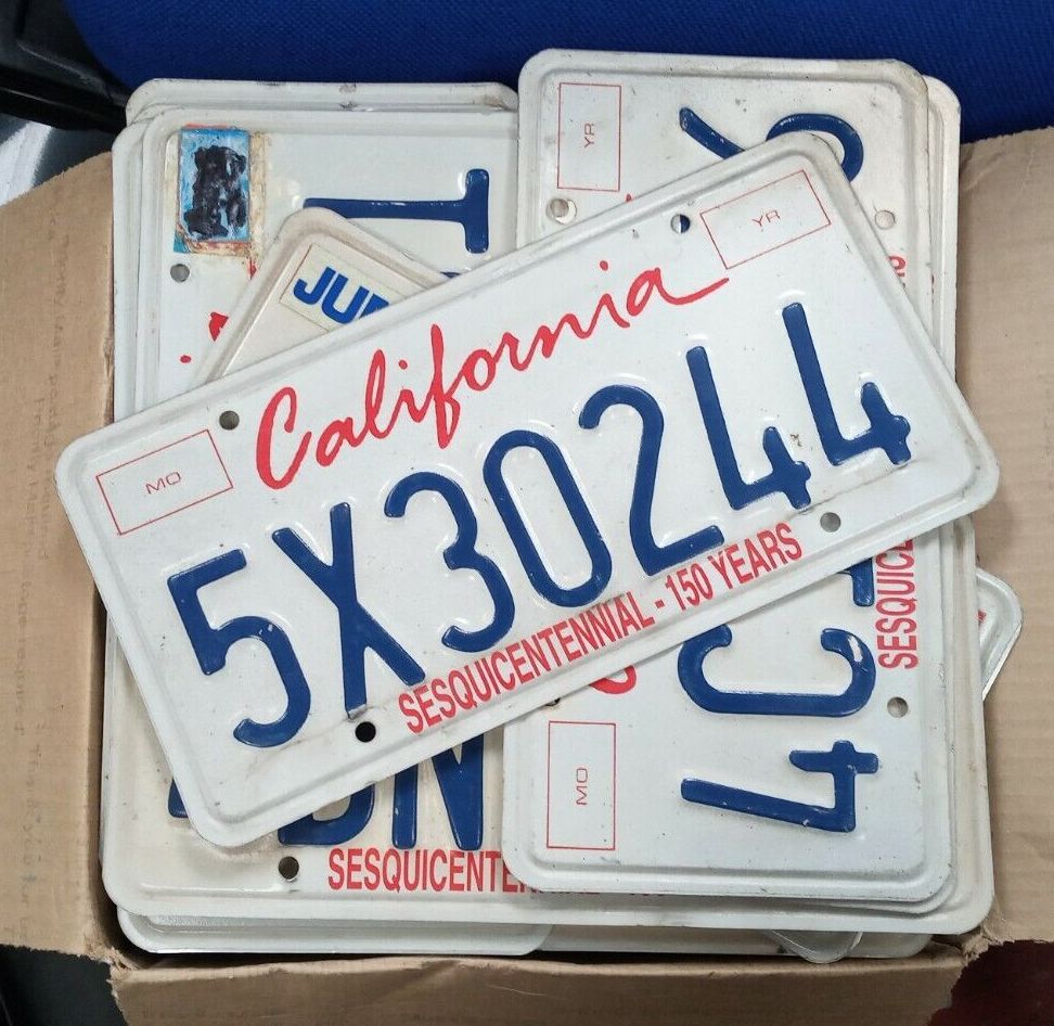 GENUINE CALIFORNIA LICENCE PLATES NUMBER AMERICAN REGISTRATION