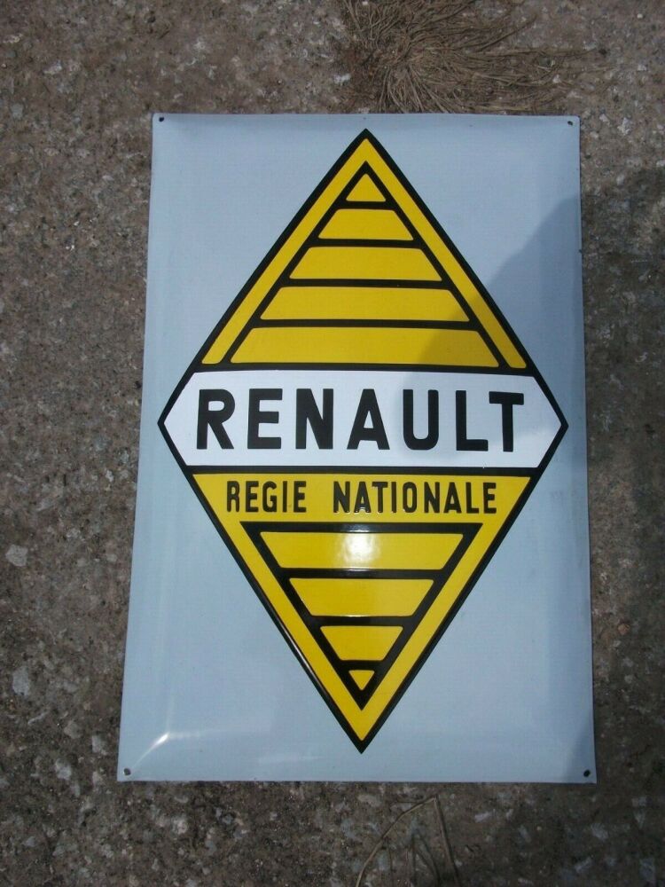 Renault enamel sign. showroom sign. vintage sign. motor sign. 59cm x 39cm