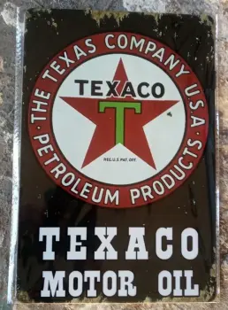 Texaco Motor Oil Retro Metal Sign A4