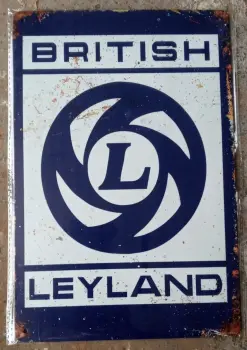 BRITISH LEYLAND METAL PLAQUE SIGN BAR MAN CAVE CAR GARAGE WORKSHOP 30cm x 20cm