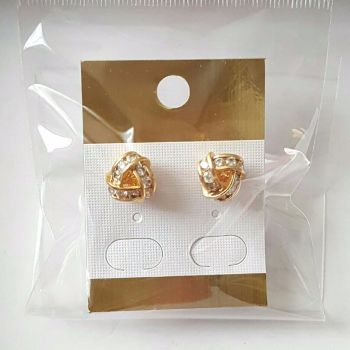 Real gold plated women stud earrings trendy style crystal stones