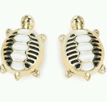 Turtle Stud Women Ladies Earrings gold finish enamel trendy ladies jewellery 