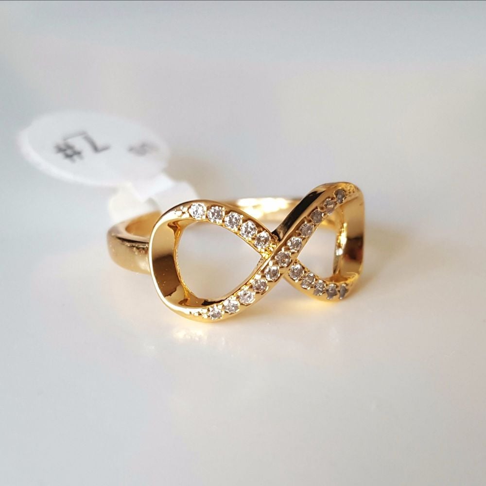 Real Gold Plated Infinity Women Ring 